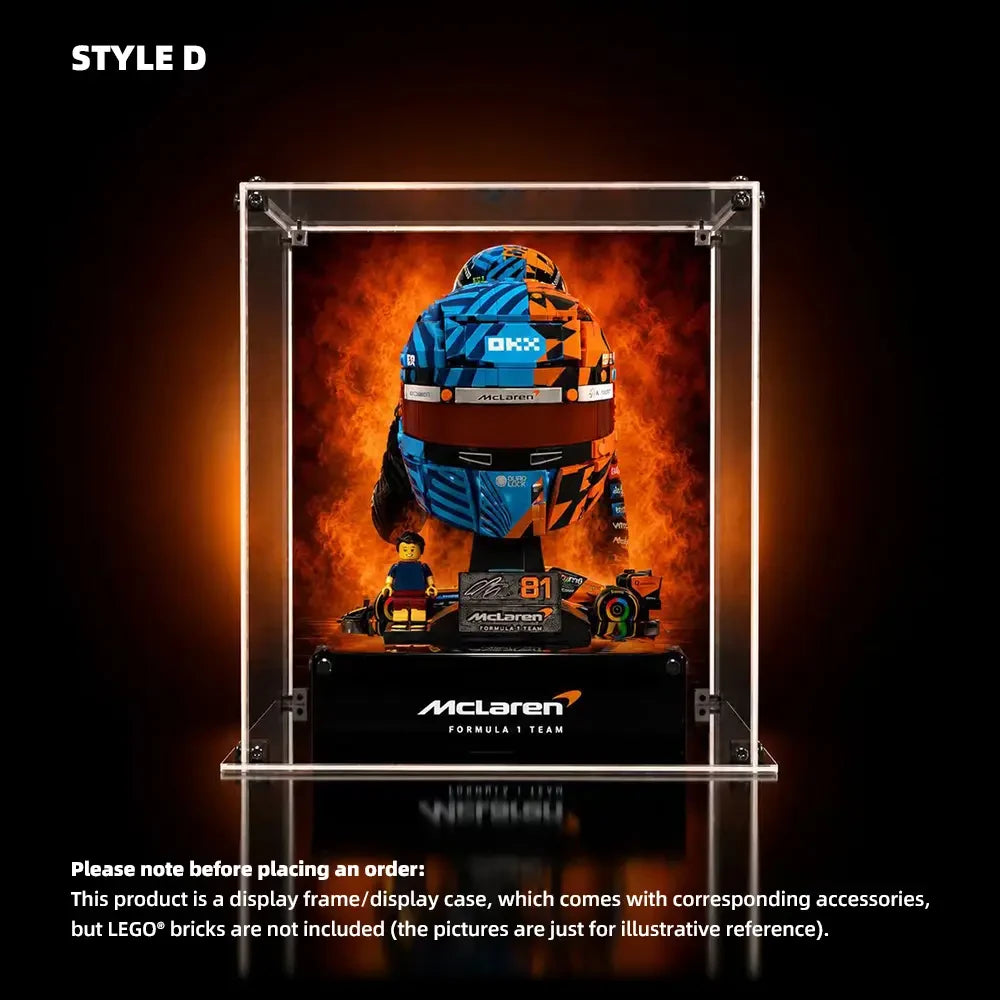 Wall Display Frame for LEGO® Lando Norris F1 Helmet (43023)