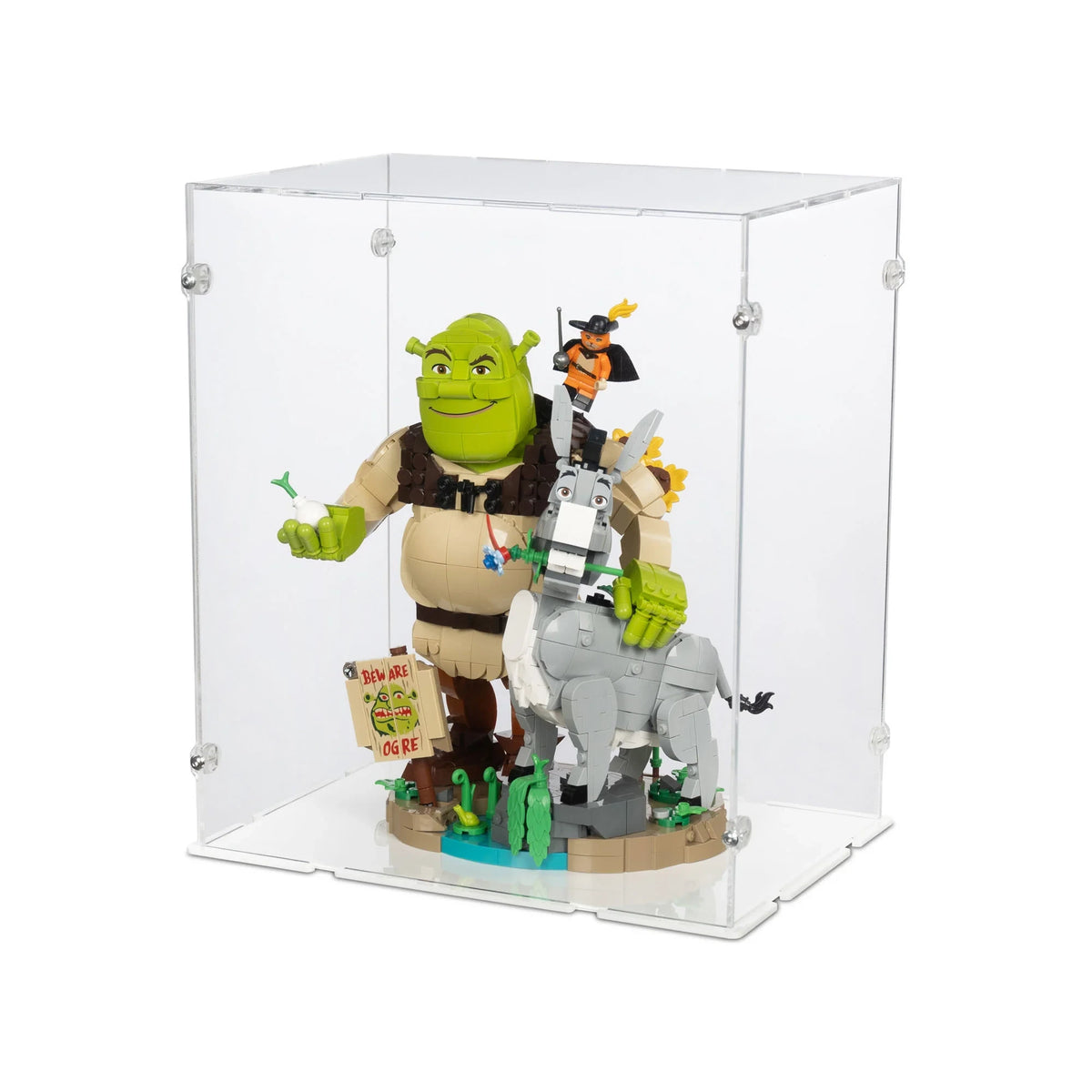 Acrylic Display Case for LEGO® Shrek Donkey Puss in Boots (72423)