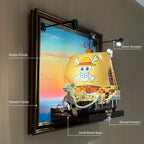 English feature labels for the Going Merry wall frame, raised emblem and swivel spotlight