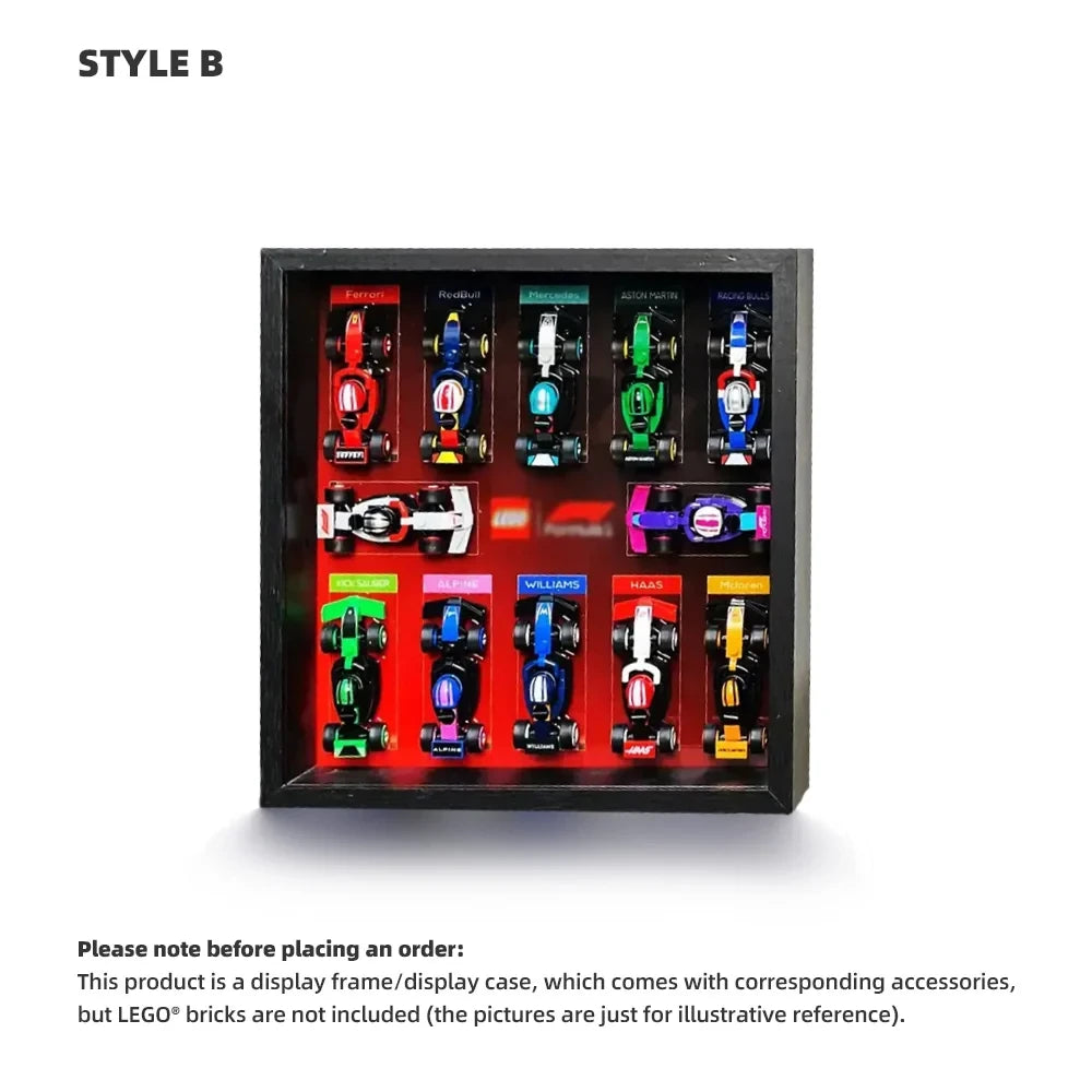 Wall Display Frame for LEGO® F1 Collectible Race Cars (71049)