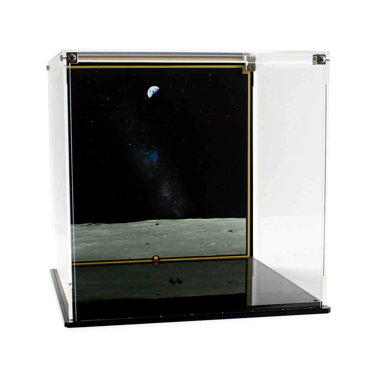 Empty Apollo 11 10266 case showing the Moon and Earth background