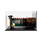 Rear view of the Central Perk 21319 cafe through the acrylic display case