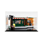 Rear angle of the Central Perk 21319 model in the clear case