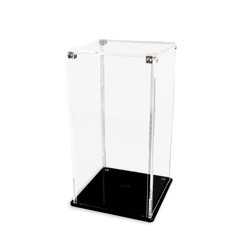 Empty transparent-background display case for LEGO Avengers Tower 40334