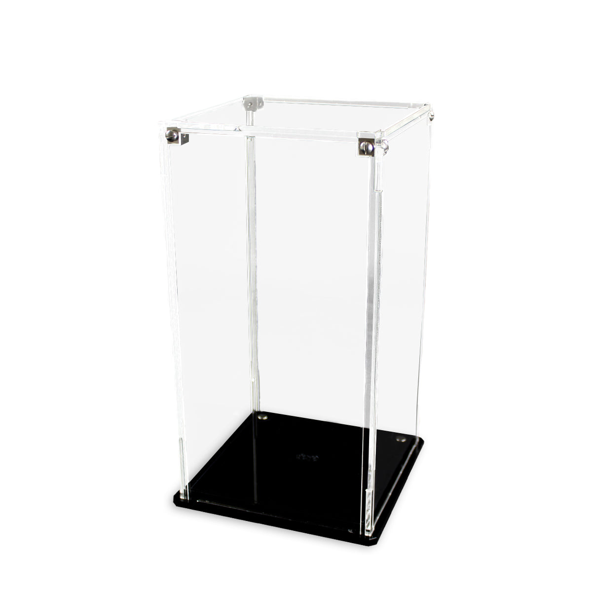 Empty transparent-background display case for LEGO Avengers Tower 40334