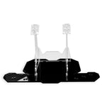 Empty LEGO 75105 display stand showing two clear supports and black minifigure base