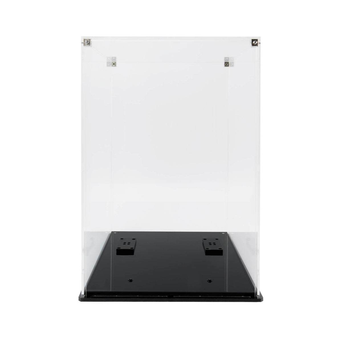 Empty clear R2-D2 75308 case with model attachment points on the base