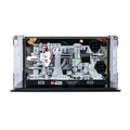 Front view of Death Star Trench Run 75329 against the space battle background