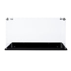 Empty clear Trench Run 75329 display case with a black base