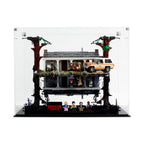 Front view of The Upside Down 75810 inside the clear background case