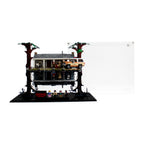 The Upside Down 75810 model on its base beside the removed clear cover
