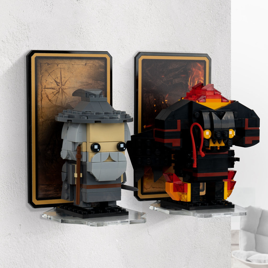Wall mounted Display for LEGO Brickheadz: Gandalf the Grey & Balrog (40631) — gallery image 1