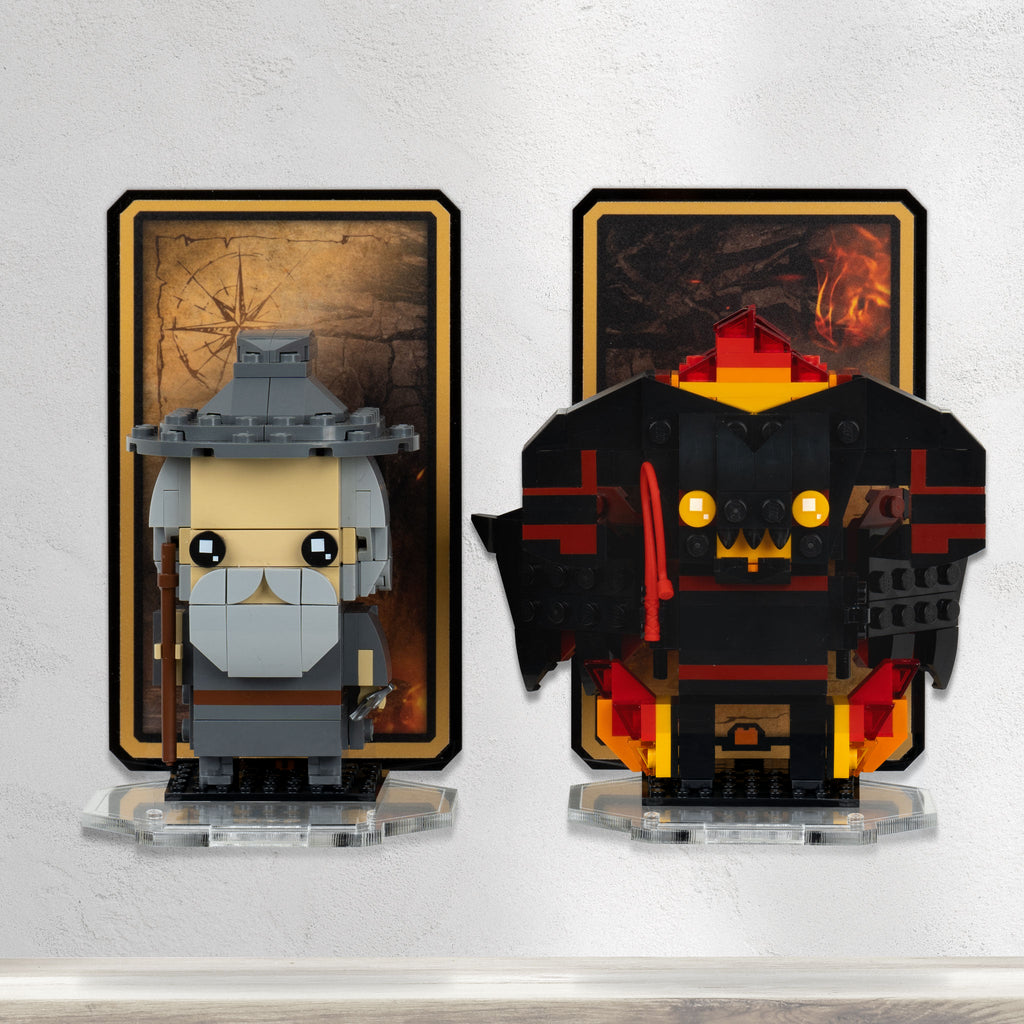 Wall mounted Display for LEGO Brickheadz: Gandalf the Grey & Balrog (40631) — gallery image 2