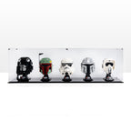 Complete acrylic display case for 5 LEGO Helmets