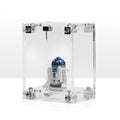 Complete acrylic display case for a LEGO Minifigure