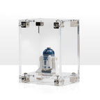 Complete acrylic display case for a LEGO Minifigure