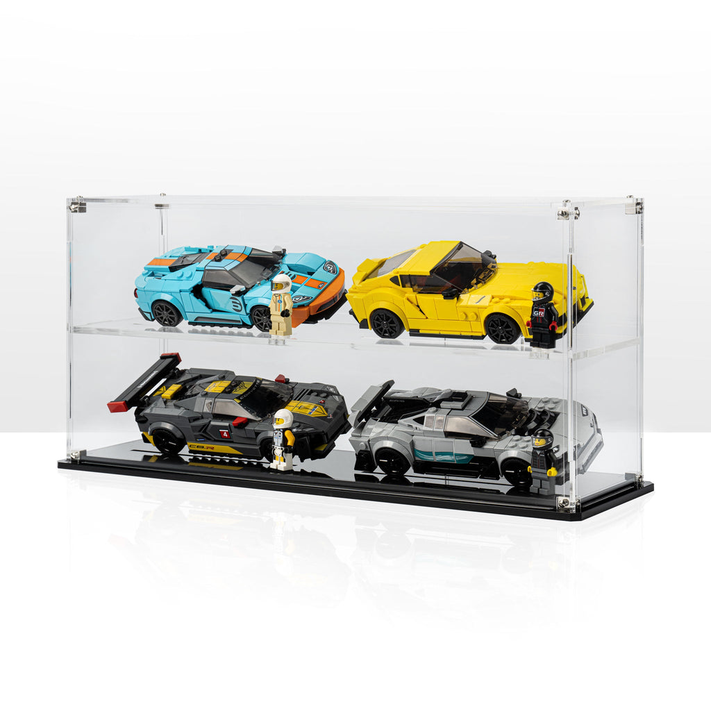 Complete acrylic display case for 4 LEGO Speed Champions Cars (2 x 2)