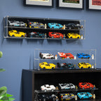 6 LEGO Speed Champions Cars (2 x 3) in the acrylic display case, display view 5