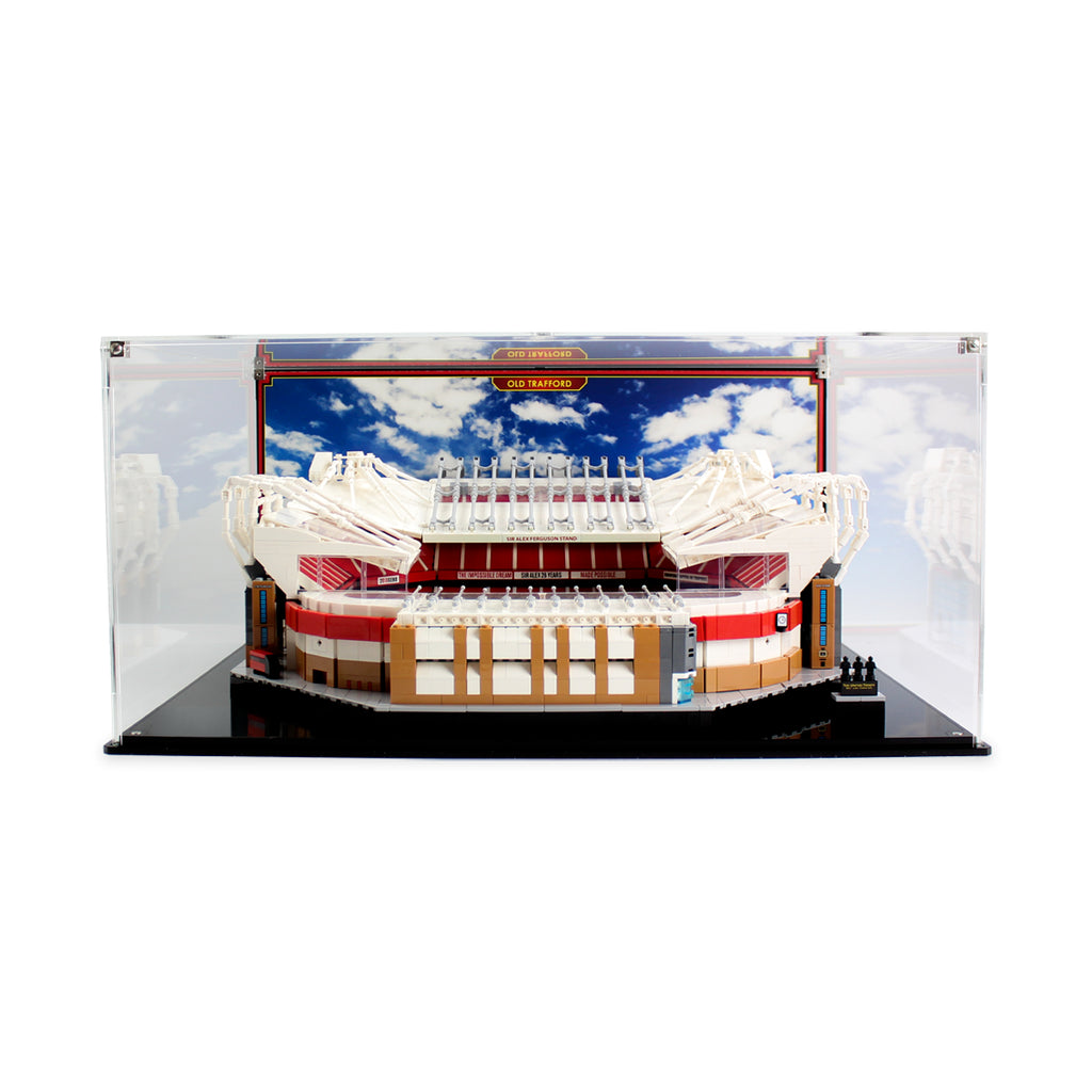 LEGO 10272 Old Trafford in the acrylic display case, display view 1