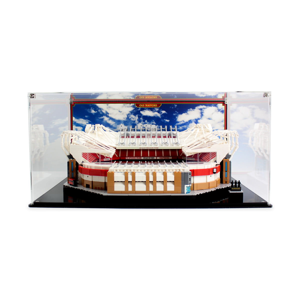 LEGO 10272 Old Trafford in the acrylic display case, display view 5