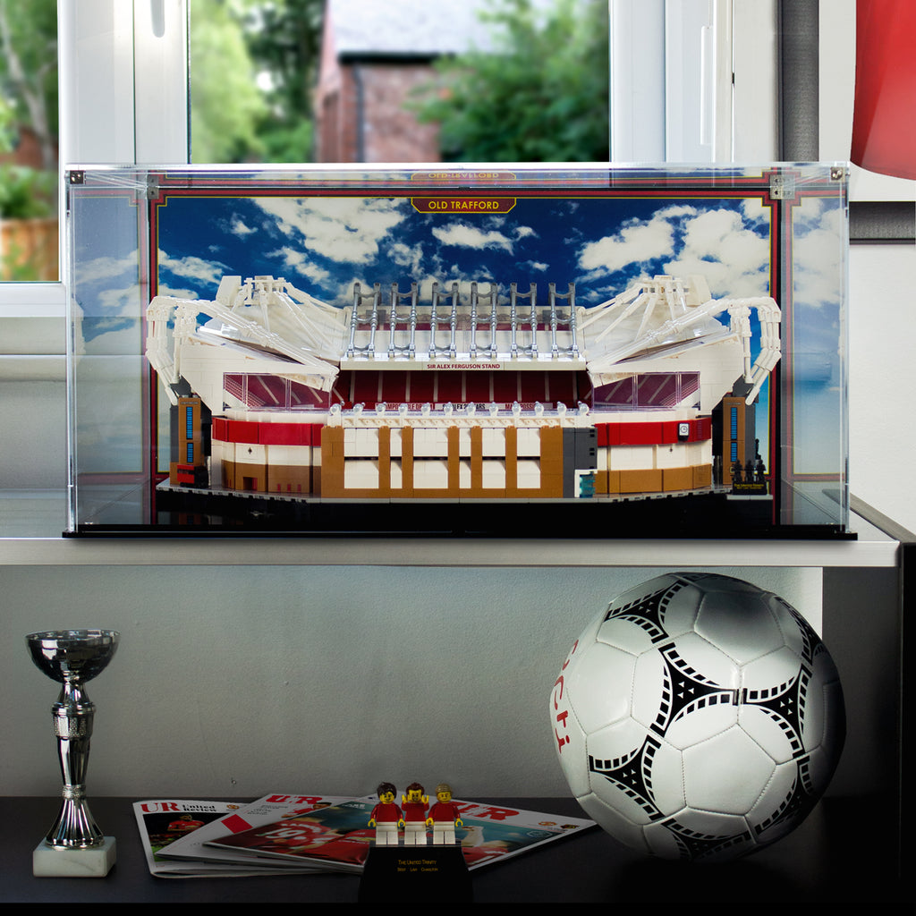 LEGO 10272 Old Trafford in the acrylic display case, display view 7
