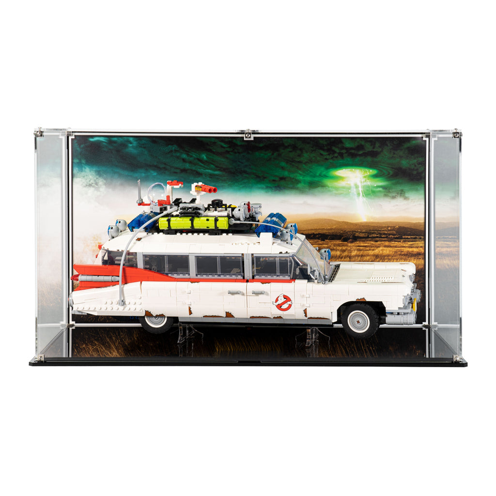 LEGO 10274 Ghostbusters ECTO-1 in the acrylic display case, display view 2