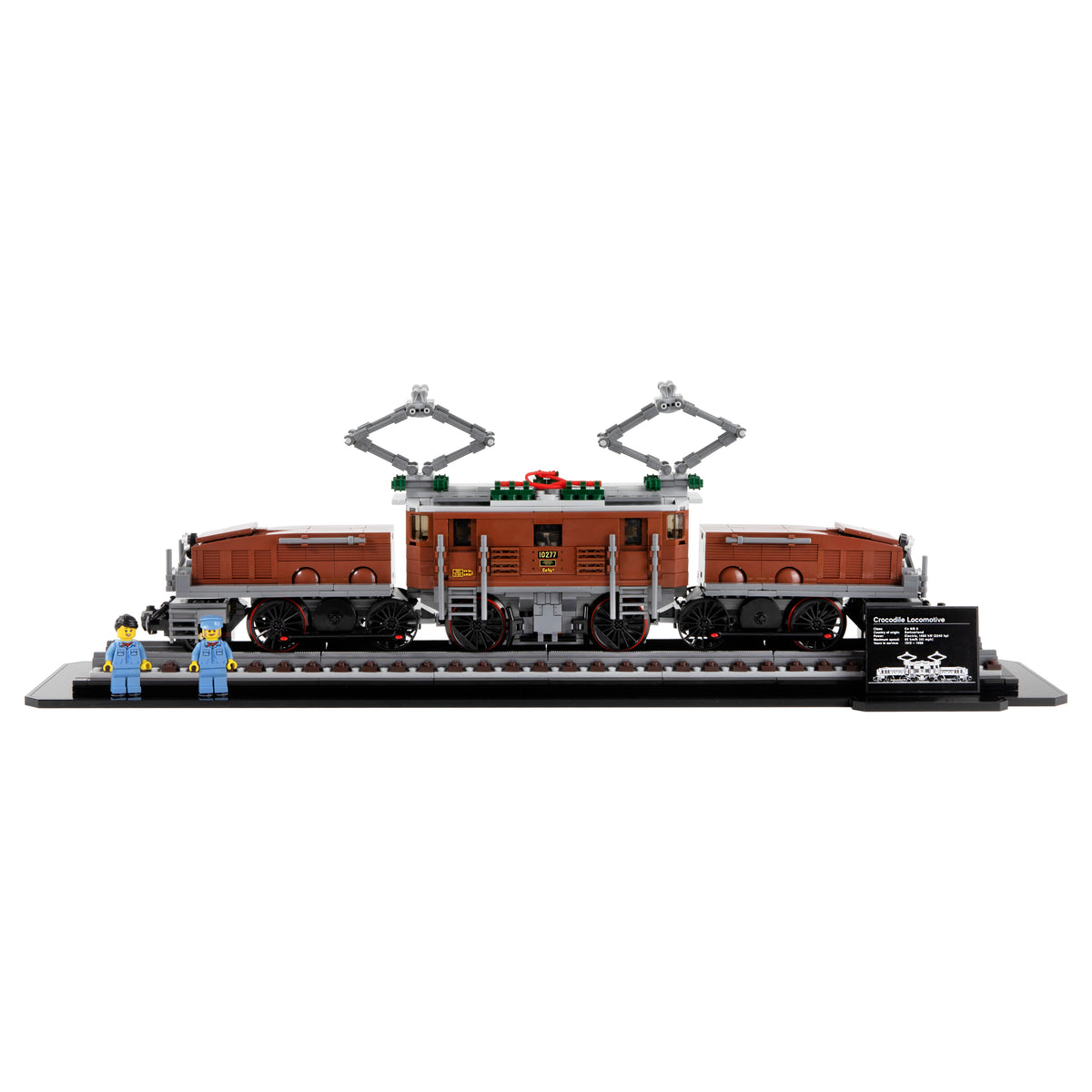 Complete acrylic display base for LEGO 10277 Crocodile Locomotive