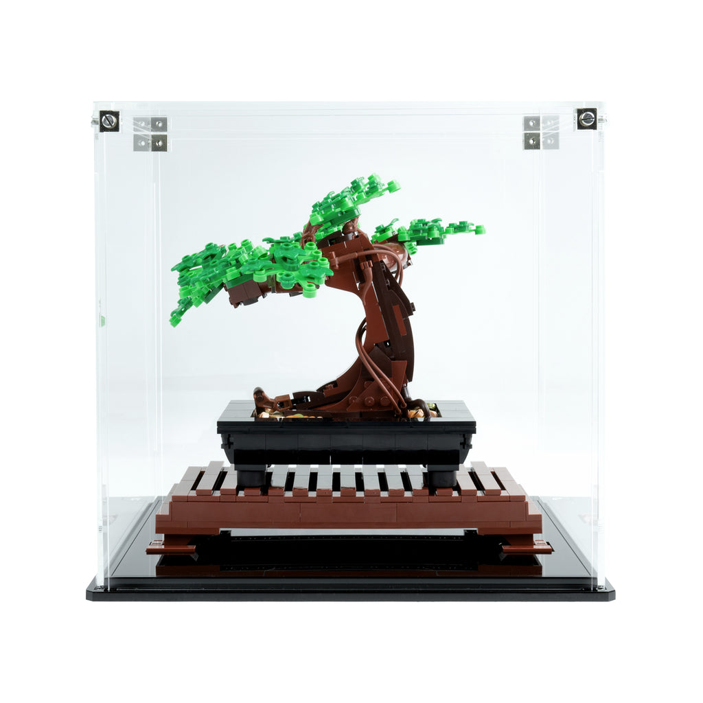 LEGO 10281 Bonsai Tree in the acrylic display case, display view 3