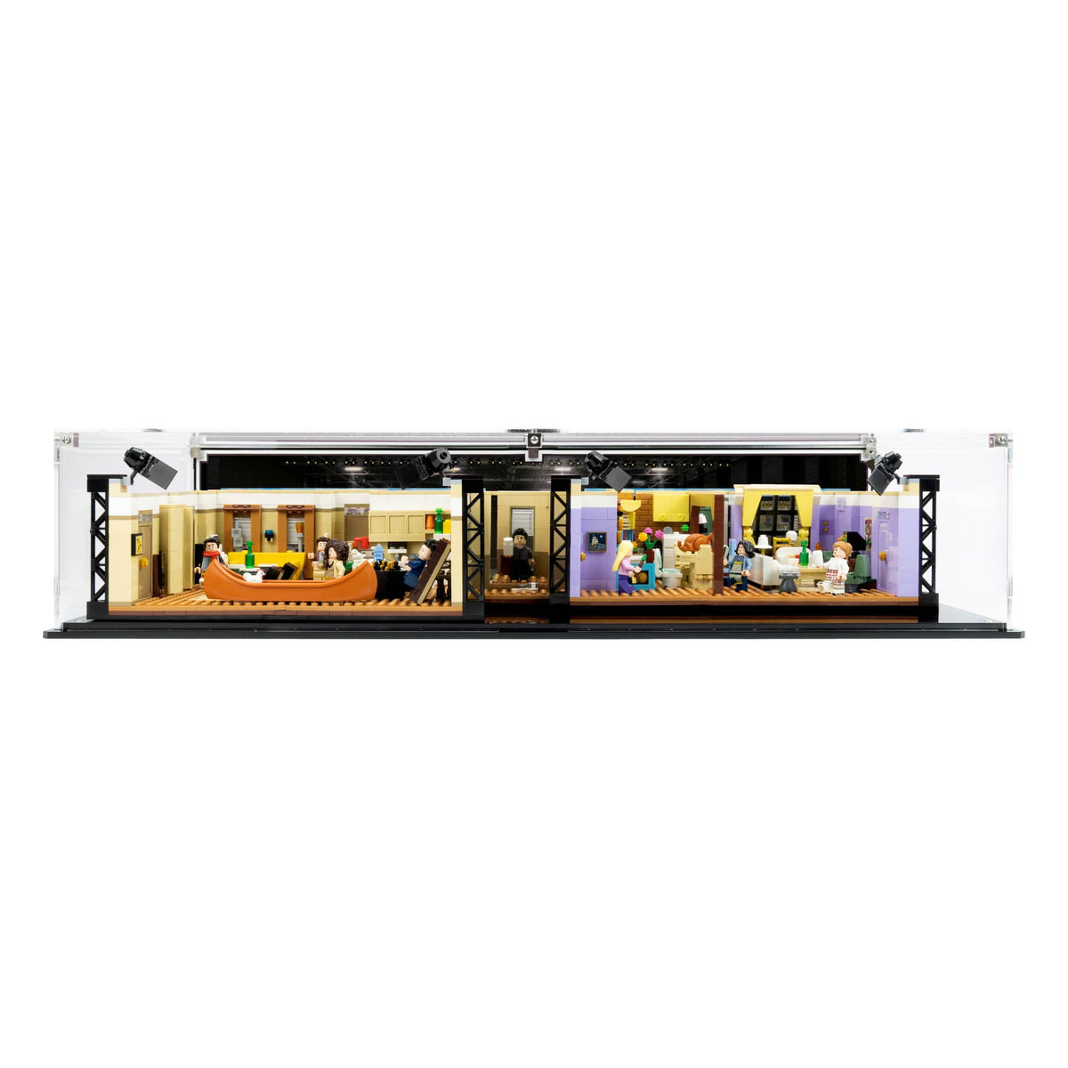 LEGO 10292 The Friends Apartments in the acrylic display case, display view 1