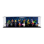 LEGO 71026 DC Super Heroes Minifigures in the acrylic display case, display view 1