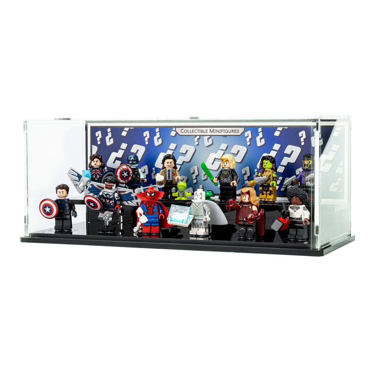 Complete acrylic display case for LEGO 71031 Marvel Studios Minifigures Series 1