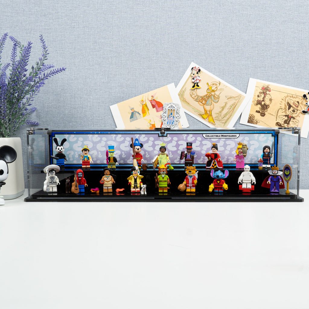 LEGO 71038 Disney 100 Minifigures in the acrylic display case, display view 9