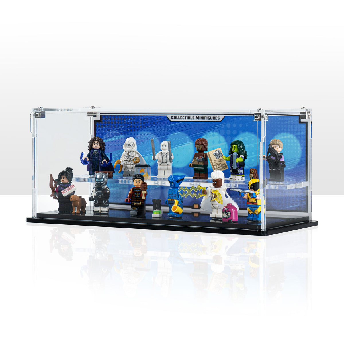 Complete acrylic display case for LEGO 71039 Marvel Studios Minifigures Series 2
