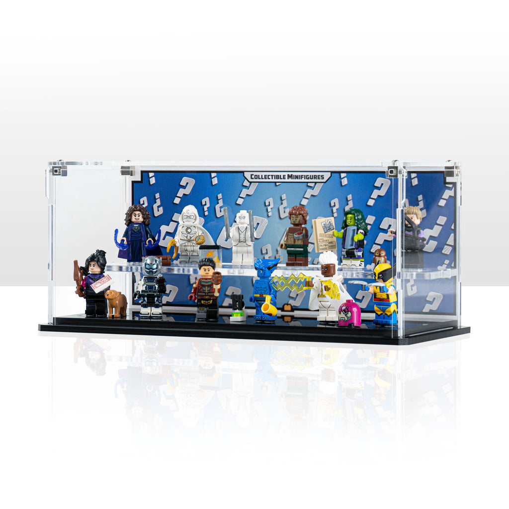 LEGO 71039 Marvel Studios Minifigures Series 2 in the acrylic display case, display view 6