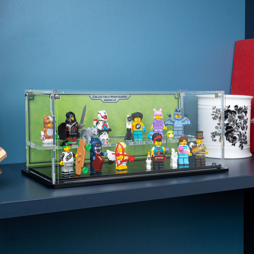LEGO 71048 Minifigures Series 27 in the acrylic display case, display view 7