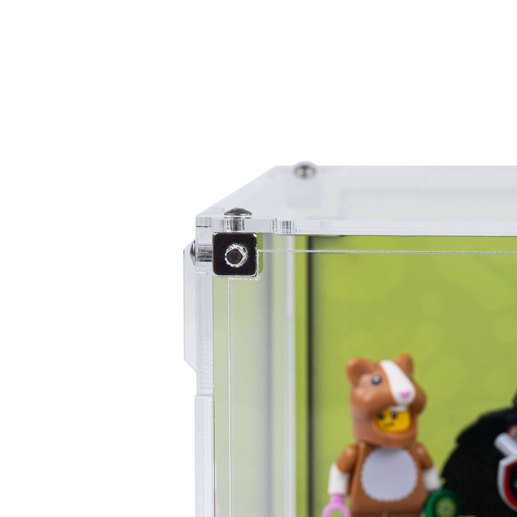 Acrylic display case construction detail for LEGO 71048 Minifigures Series 27, view 6