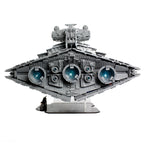 LEGO 75252 UCS Imperial Star Destroyer in the acrylic display stand, display view 7