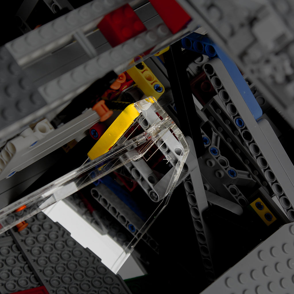 Acrylic display stand construction detail for LEGO 75252 UCS Imperial Star Destroyer, view 11