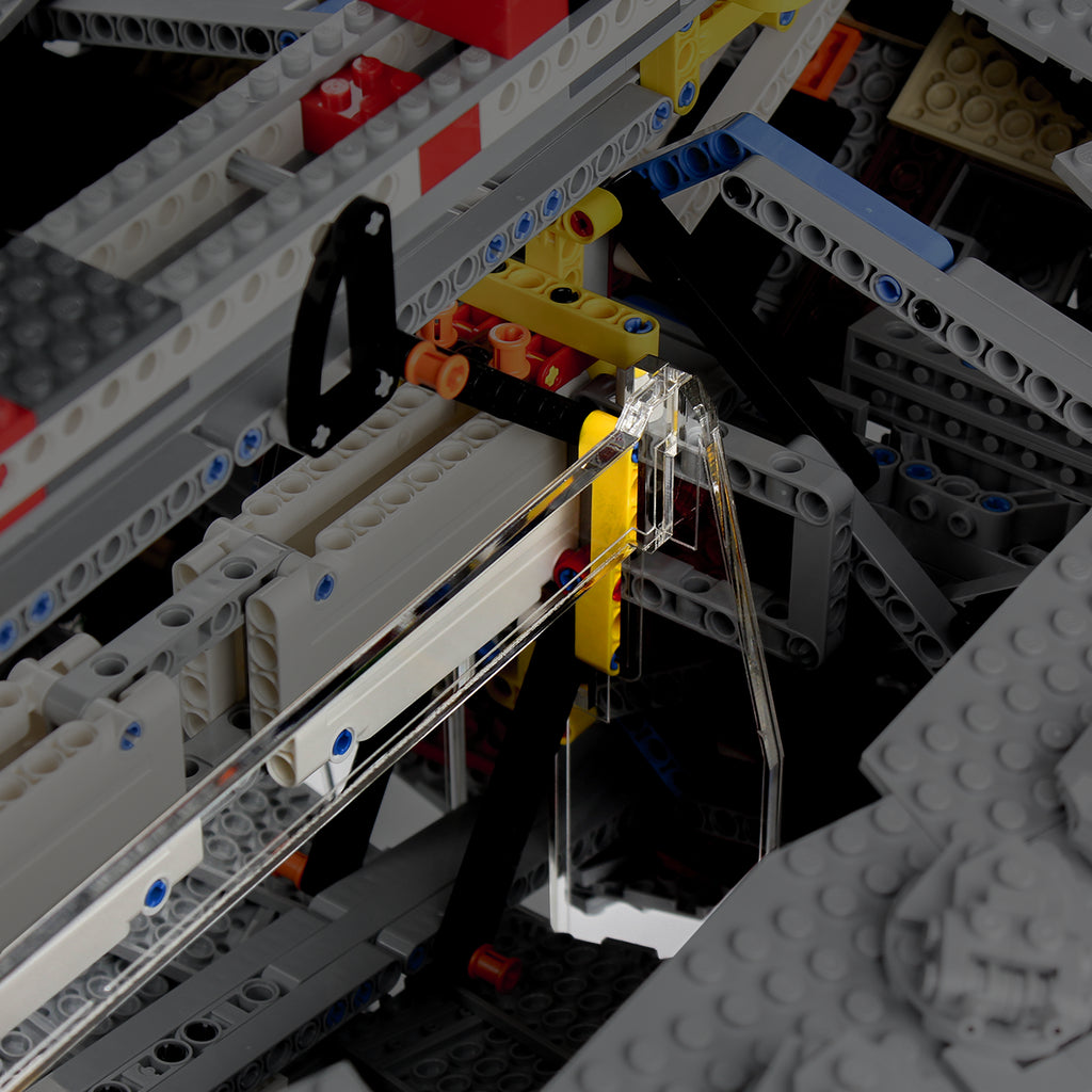 Acrylic display stand construction detail for LEGO 75252 UCS Imperial Star Destroyer, view 13