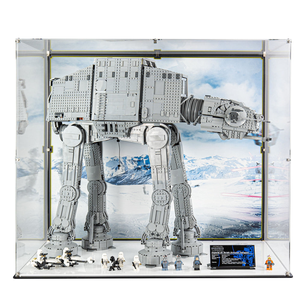 LEGO 75313 UCS AT-AT in the acrylic display case, display view 2