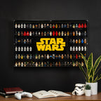 LEGO 75407 Star Wars Logo & 124 Minifigures in the acrylic wall mounted display case, display view 2
