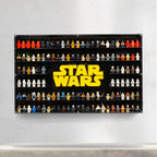LEGO 75407 Star Wars Logo & 124 Minifigures in the acrylic wall mounted display case, display view 3