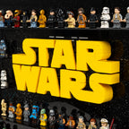 Acrylic wall mounted display case construction detail for LEGO 75407 Star Wars Logo & 124 Minifigures, view 4