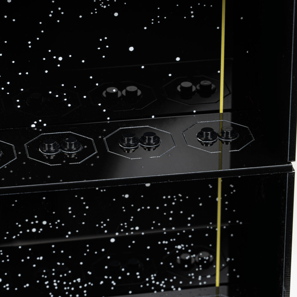 Acrylic wall mounted display case construction detail for LEGO 75407 Star Wars Logo & 124 Minifigures, view 8