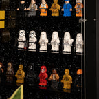 Acrylic wall mounted display case construction detail for LEGO 75407 Star Wars Logo & 124 Minifigures, view 11
