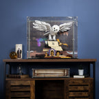 LEGO 76391 Hogwarts Icons Collectors' Edition in the acrylic display case, display view 5