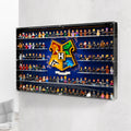 Complete acrylic wall mounted display case for LEGO 76462 Hogwarts House Crest & 123 Minifigures