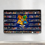LEGO 76462 Hogwarts House Crest & 123 Minifigures in the acrylic wall mounted display case, display view 2