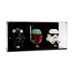 Complete acrylic display case for 3 LEGO Helmets