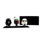 3 LEGO Helmets in the acrylic display case, display view 3